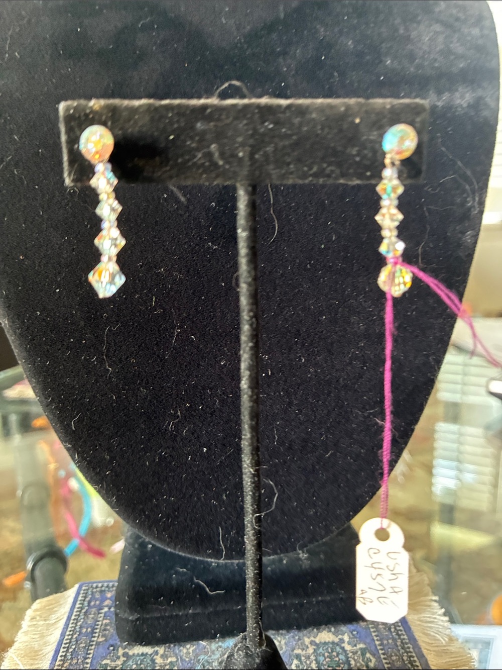 Crystal Drop Dangle Earrings - Iridescent